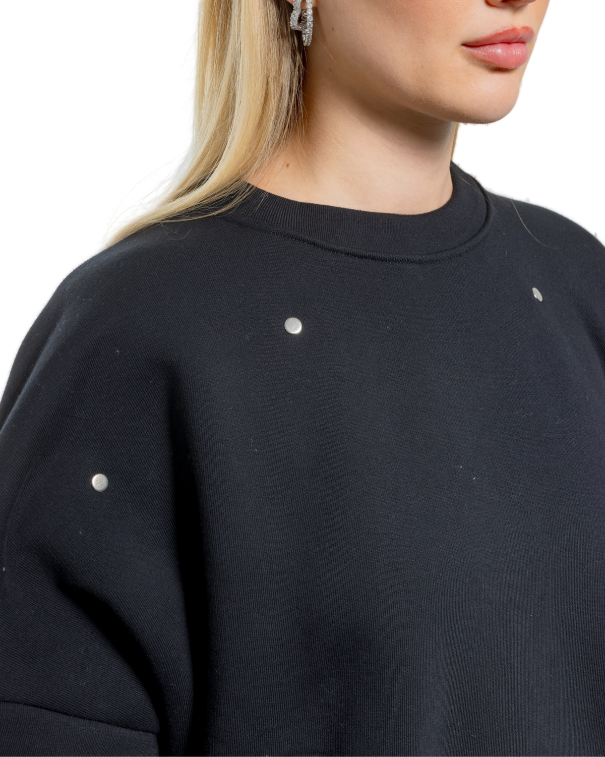 EVERGREEN LOOSE METAL RIVET CREWNECK — 4