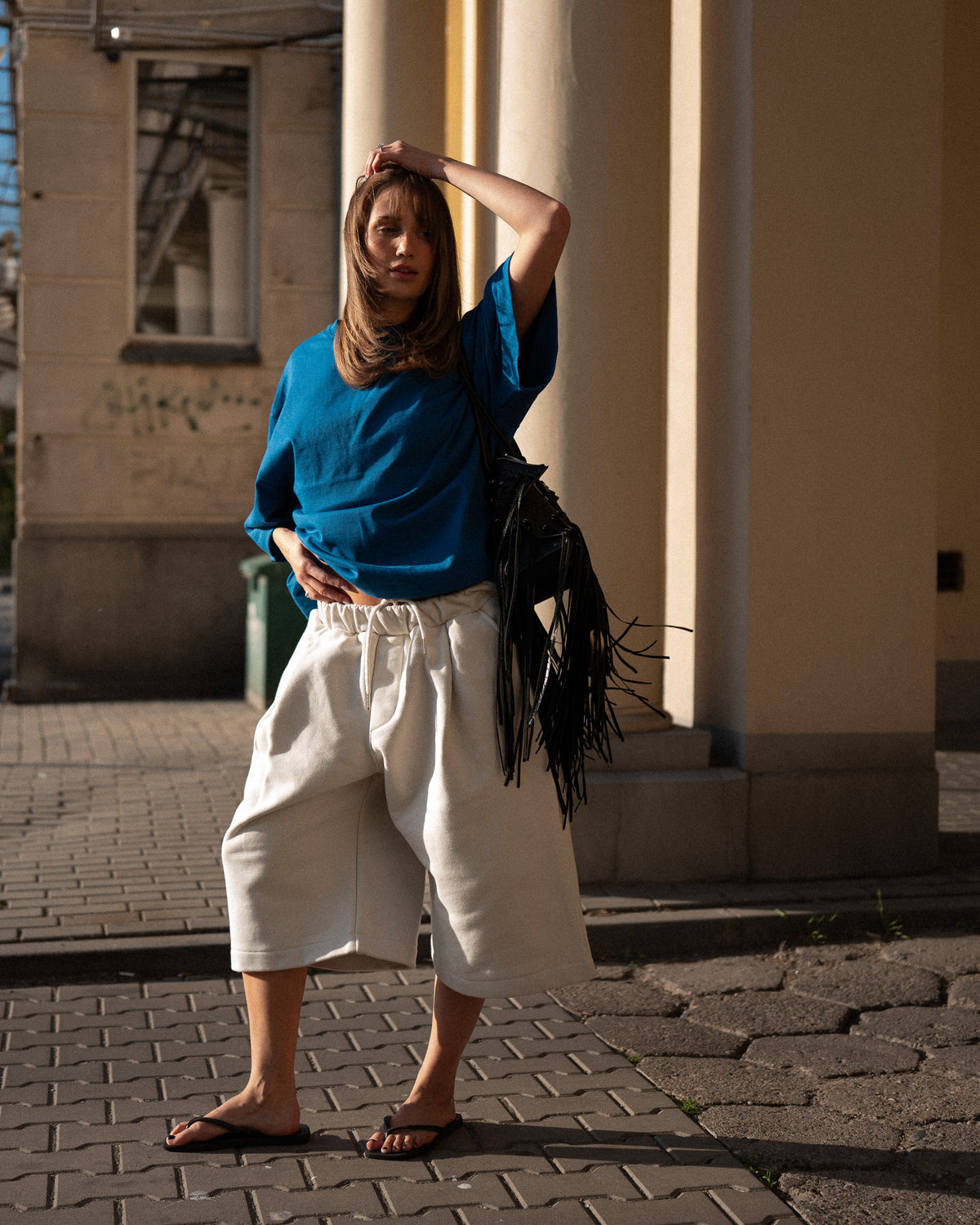 EVERGREEN TRIPLE ARM BOXY TEE — 3