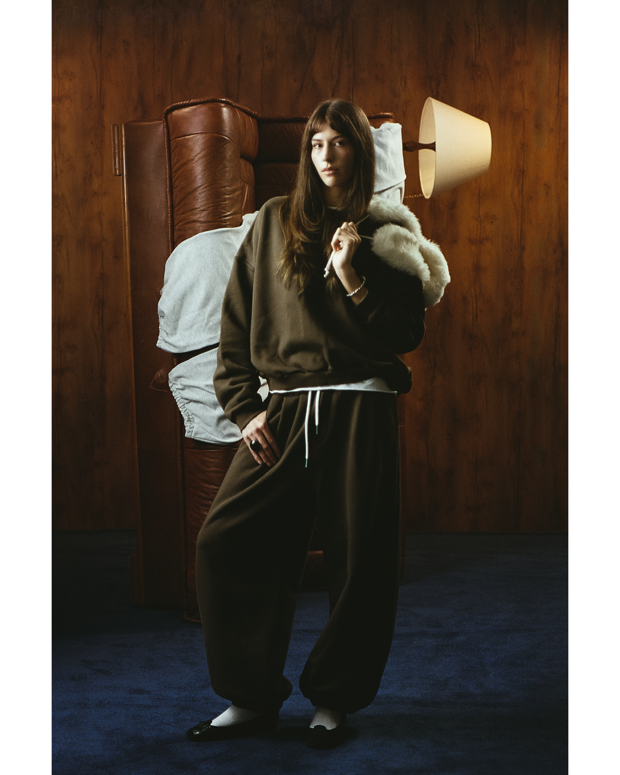 EVERGREEN WIDE LEG PLEATED SWEATPANTS Image 5