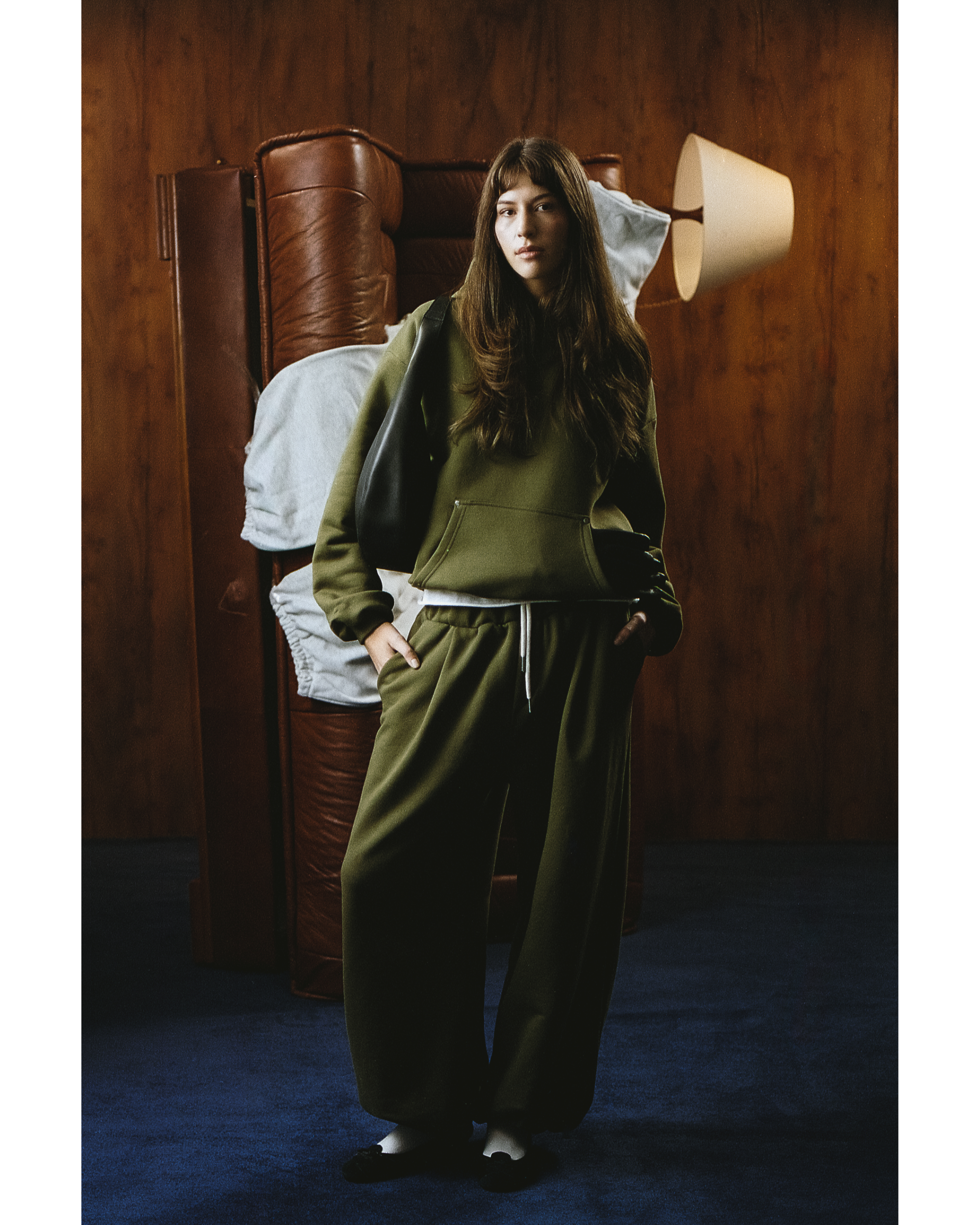 EVERGREEN WIDE LEG PLEATED SWEATPANTS Image 4