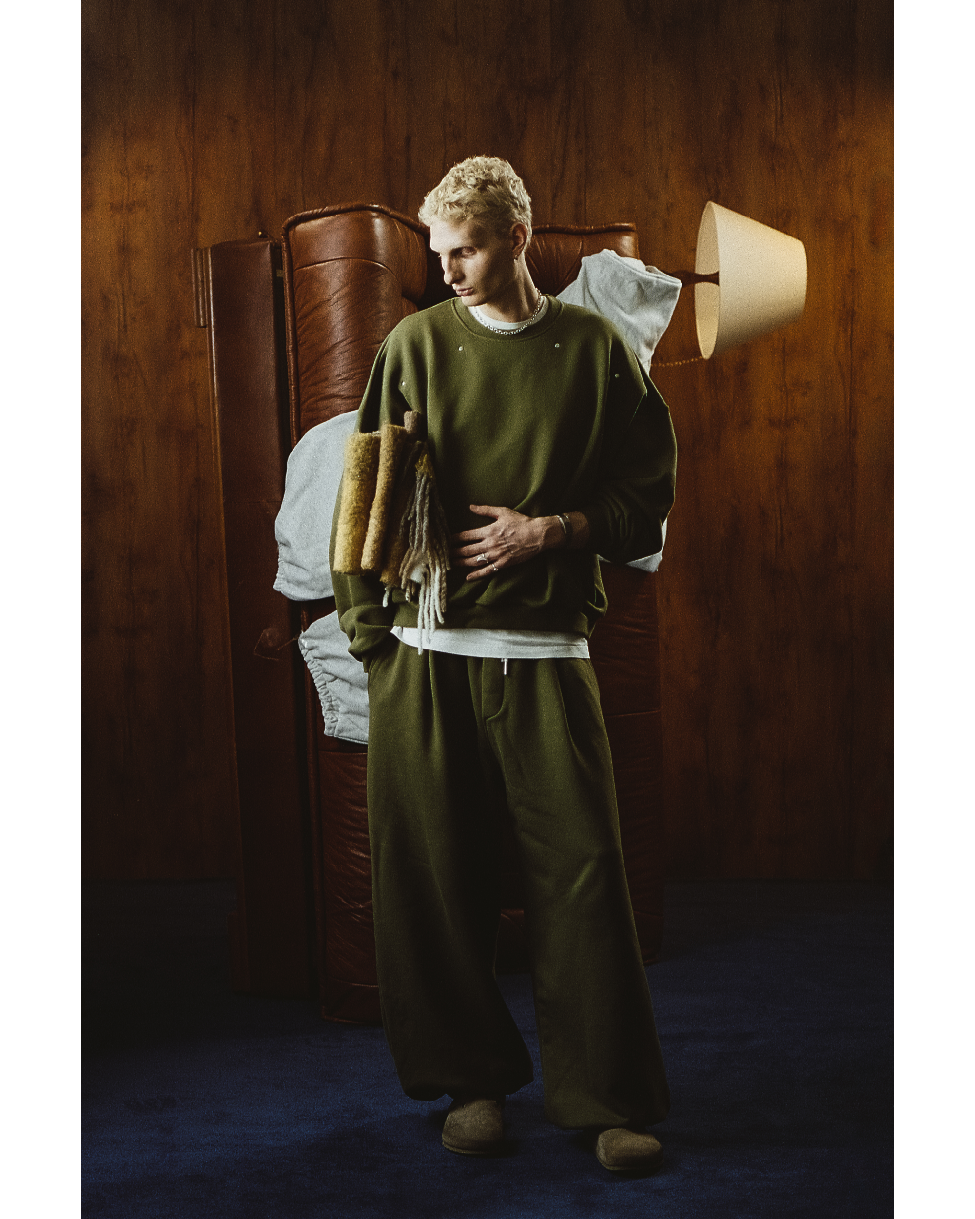 EVERGREEN WIDE LEG PLEATED SWEATPANTS Image 5